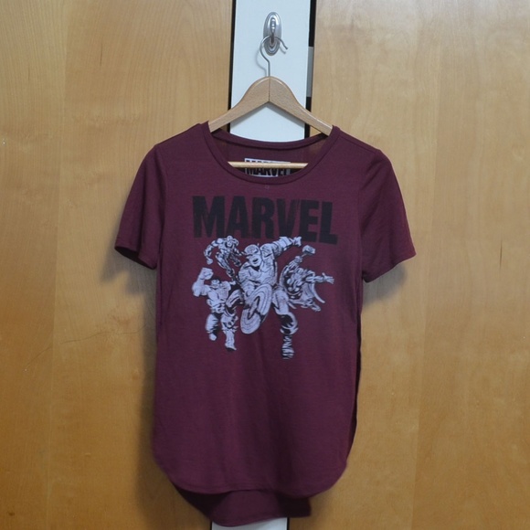 Marvel Tops - Maroon Marvel Tee
